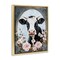 Stupell Industries Flower Horned Cow Portrait Floating Frame, design by Petal Prints Design